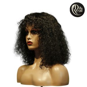 center wig machine made black wig remy hair tc047