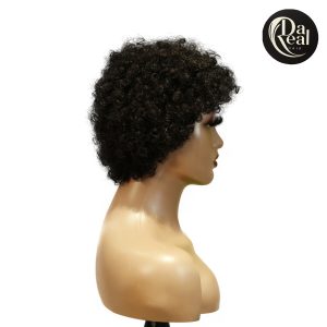 center wig machine made black wig remy hair h023