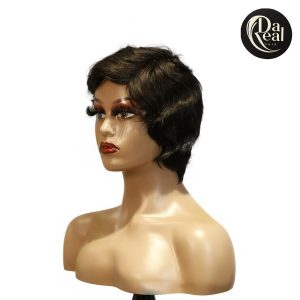 dareal hair machine made black wig remy hair h001