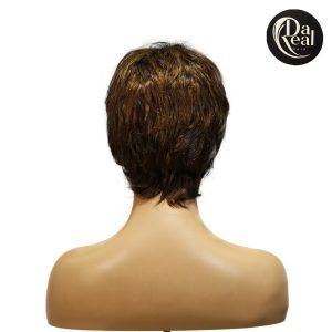 center wig machine made black wig remy hair tc066