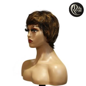 center wig machine made black wig remy hair tc066