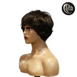 center wig machine made black wig remy hair tc041