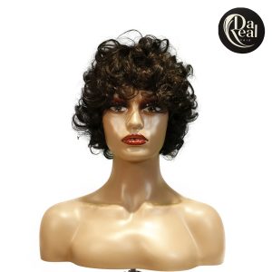 center wig machine made black wig remy hair tc002