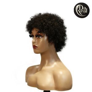 center wig machine made black wig remy hair h023