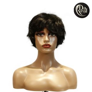 center wig machine made black wig remy hair tc16