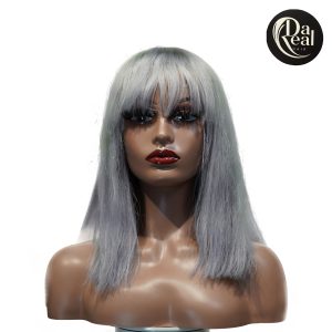 Dareal Hair machine made gray wig remy hair 12p