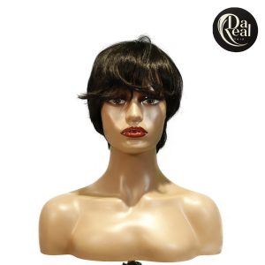 Dareal Hair machine made black wig remy hair h081