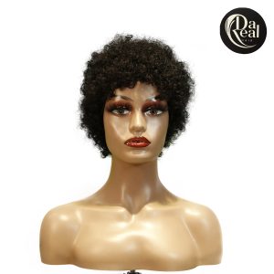 Dareal Hair machine made black wig remy hair h023