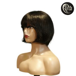 center wig machine made black wig remy hair h009