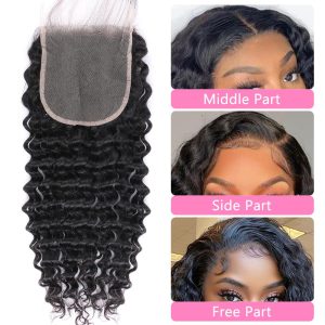 Dareal Hair remy hair 5x5 deep wave closure