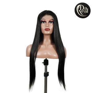 center wig natural black remy hair 6x7 lace closure straight human hair wig