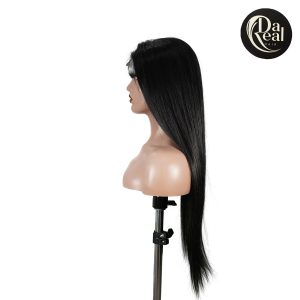 center wig natural black remy hair 6x7 lace closure straight human hair wig
