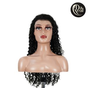 center wig natural black remy hair 6x7 lace closure deep wave human hair wig