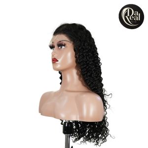 center wig natural black remy hair 6x7 lace closure deep wave human hair wig