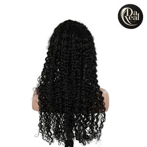 center wig natural black remy hair 6x7 lace closure deep wave human hair wig