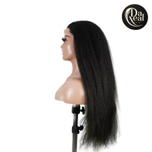 Dareal Hair natural black remy hair 6x7 lace closure yaki straight human hair wig