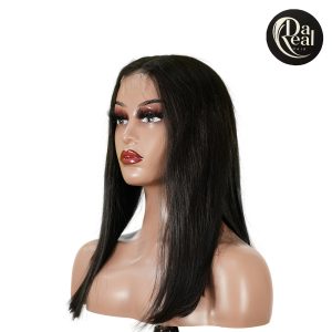center wig natural black asian raw hair 2x6 hd lace closure straight bob human hair wig