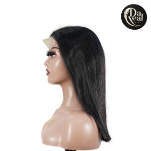 center wig natural black remy hair 5x5 lace closure straight bob human hair wig