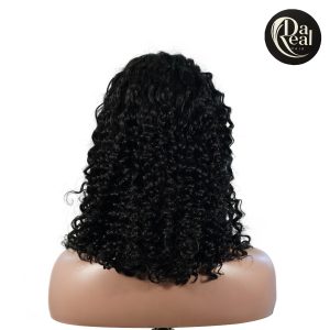 center wig natural black remy hair 2x6 lace closure deep wave bob human hair wig