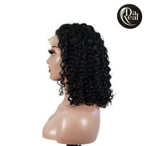 center wig natural black remy hair 5x5 lace closure deep wave 12 inch bob human hair wig