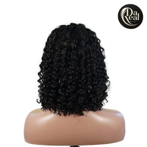 center wig natural black remy hair 5x5 lace closure deep wave 12 inch bob human hair wig