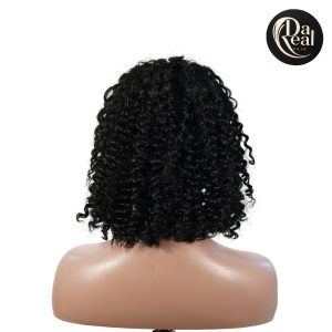 Dareal Hair natural black remy hair 5x5 lace closure jerry curly 12 inch bob human hair wig