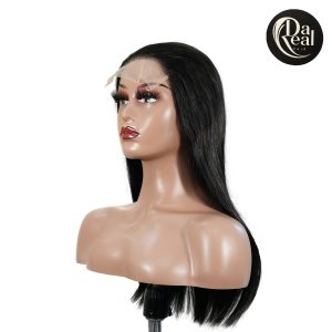 center wig natural black remy hair 5x5 lace closure straight human hair wig