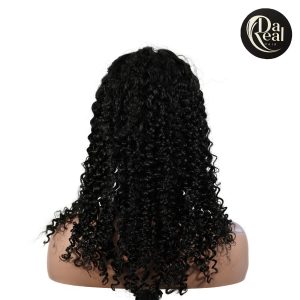 center wig natural black remy hair 5x5 lace closure jerry curly human hair wig