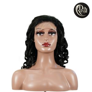 center wig natural black remy hair 5x5 lace closure bouncy curls human hair wig