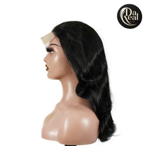 center wig natural black remy hair 5x5 lace closure body wave human hair wig