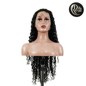 center wig 13x4 deep wave lace front wig natural black remy hair