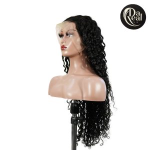center wig 13x4 deep wave lace front wig natural black remy hair