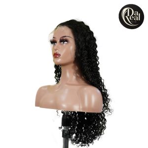 center wig natural black asian raw hair 13x6 hd lace front wig deep wave human hair wig