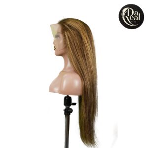 center wig 13x4 straight lace front wig m4&27 highlight remy hair 26 inch