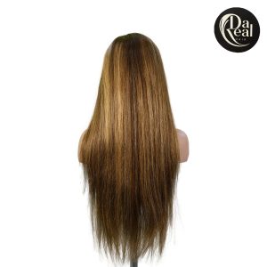 center wig 13x4 straight lace front wig m4&27 highlight remy hair 26 inch