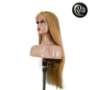 center wig 13x4 straight lace front wig 8&27 honey blonde highlight 26 inch remy hair