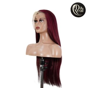 center wig 13x4 straight lace front wig 99j color 26 inch remy hair