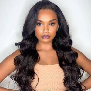 Dareal Hair natural black remy hair 5x5 lace closure body wave human hair wig