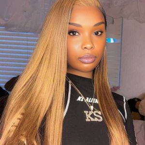 Dareal Hair 13x4 straight lace front wig 27 honey blonde remy hair