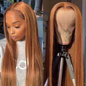 Dareal Hair 13x4 straight lace front wig 8&27 honey blonde highlight 26 inch remy hair