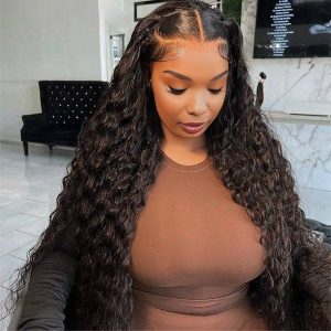 Dareal Hair natural black asian raw hair 13x6 hd lace front wig deep wave human hair wig