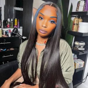 dareal hair 13x4 straight lace front wig natural black remy hair
