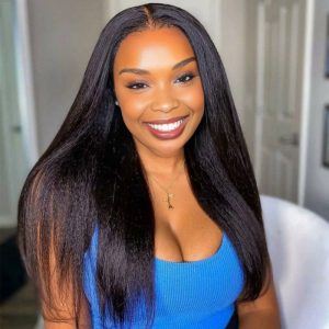 Dareal Hair natural black remy hair 6x7 lace closure yaki straight human hair wig