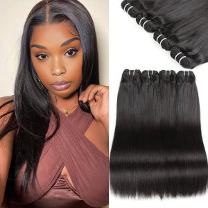Dareal Hair natural black asian double drawn straight hair bundles